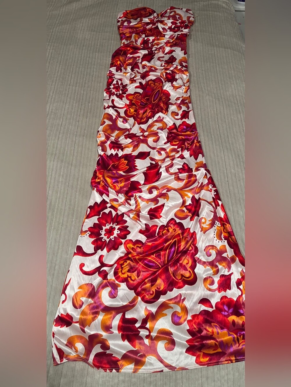 Rubber Ducky Red & Orange Floral Maxi Dress - Picture 2 of 6